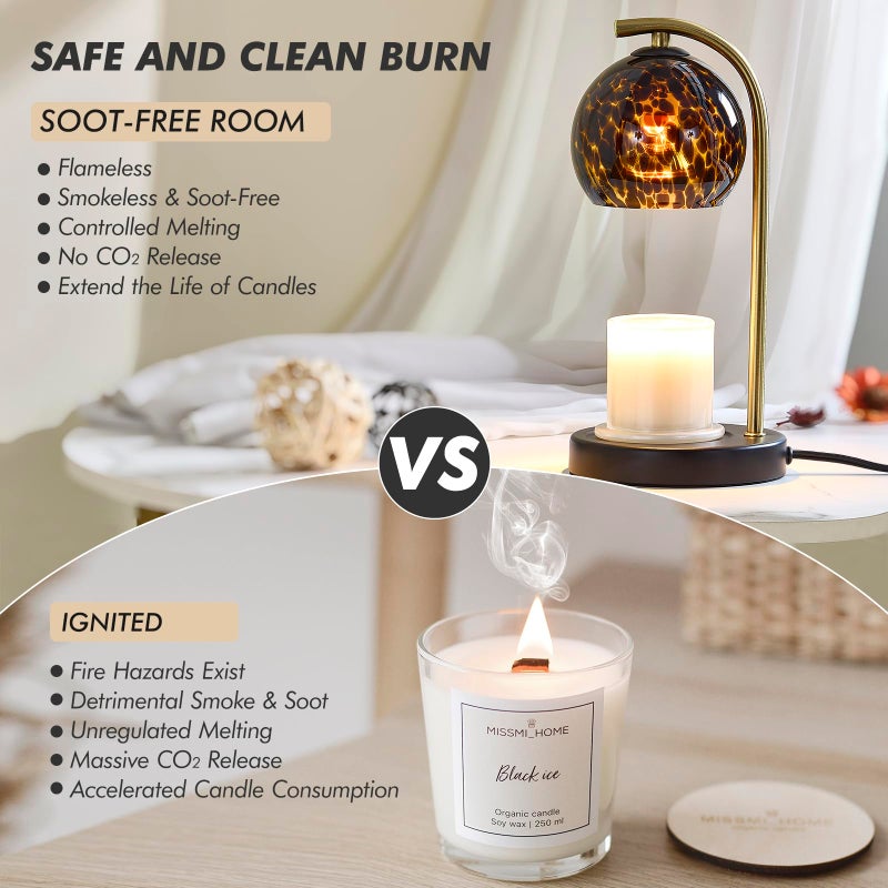 EJIAXIN Womens Gifts for Christmas Candle Warmer Lamp, Dimmable Scented Wax Melt Warmer with Timer, Housewarming Gifts for Home Bedroom Decor, Xmas Birthday Gifts for Mom, 2 Bulbs - Image 2