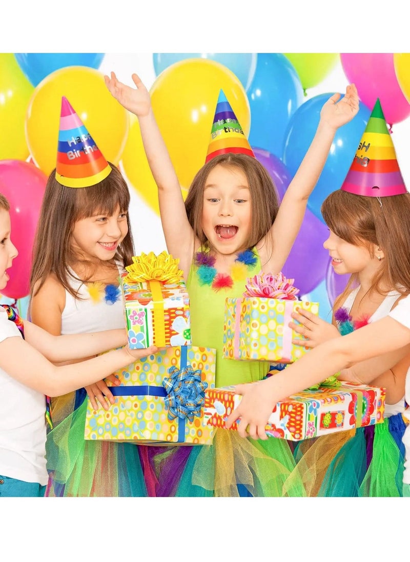 100 Pieces Birthday Party Hats, Rainbow Cone Hats Paper Colorful Party Birthday Hats Art Craft Caps for Kids Adults Birthday Party Supplies, Birthday Party Cone Hats Art Craft Caps Birthday Party Hats - Image 2