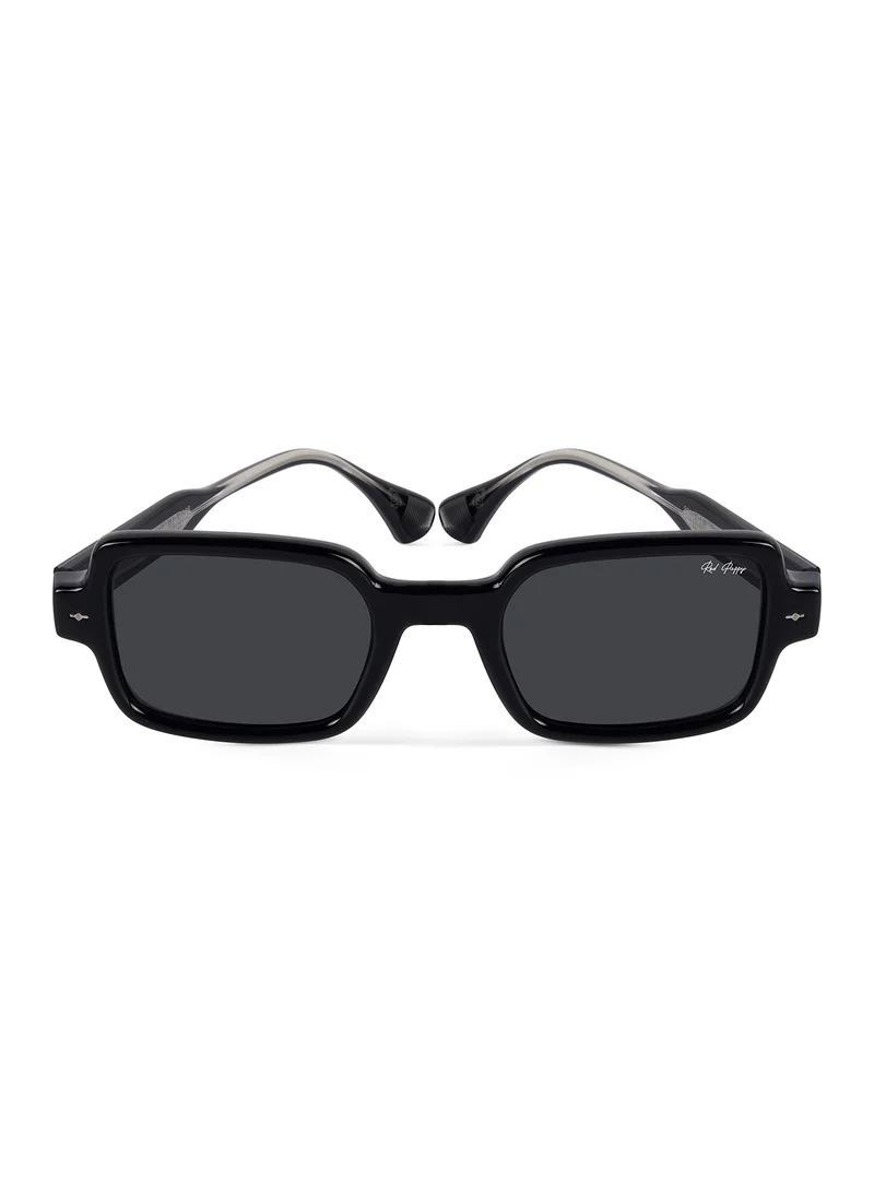 Woggles Red Pappy Crescendo Black Rectangle Sunglasses