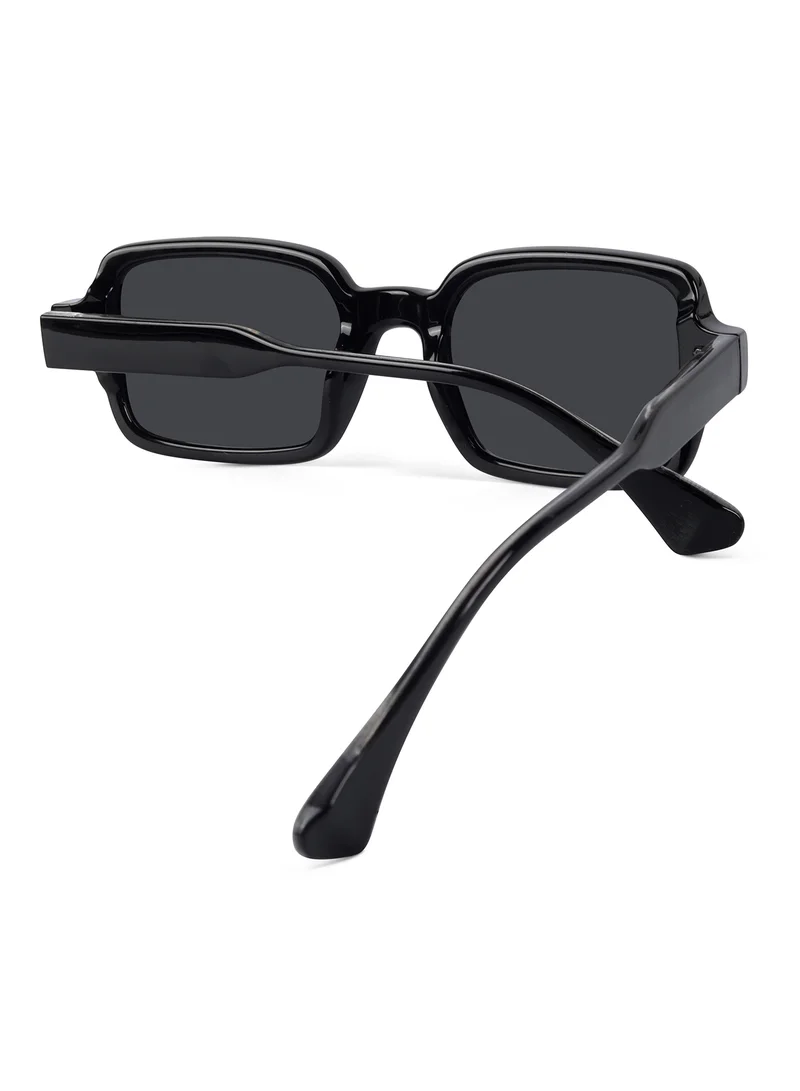 Woggles Red Pappy Crescendo Black Rectangle Sunglasses