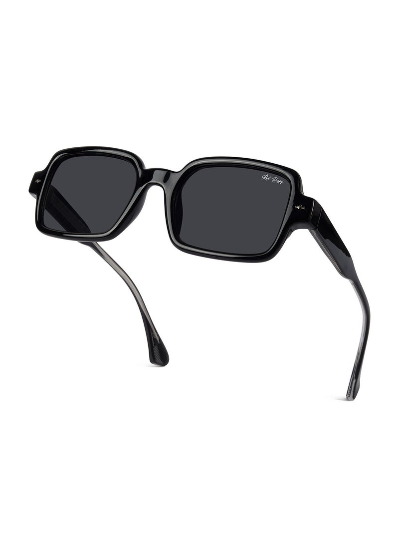 Woggles - Red Pappy Crescendo Black Rectangle Sunglasses - Image 1