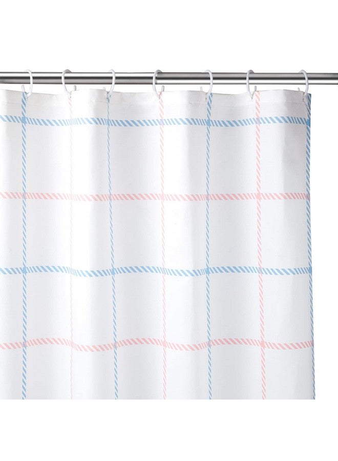 Encasa XO Bathroom Shower Curtain 6 ft with 10 Hooks | Mould Proof & Mildew Resistant Waterproof | Heavier Quality | Easy Installation| Quick-Drying Curtains| 140x183 cm (56x72 in) - Squares - Image 3
