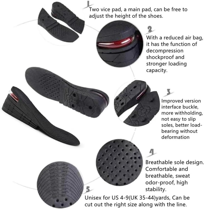 Dgfolurnt Height Increase Insoles, 4-Layer Shoe Lifts Elevator Insole 2.95inches(7.5 cm) Heels Lift Inserts for Men and Women - Image 3