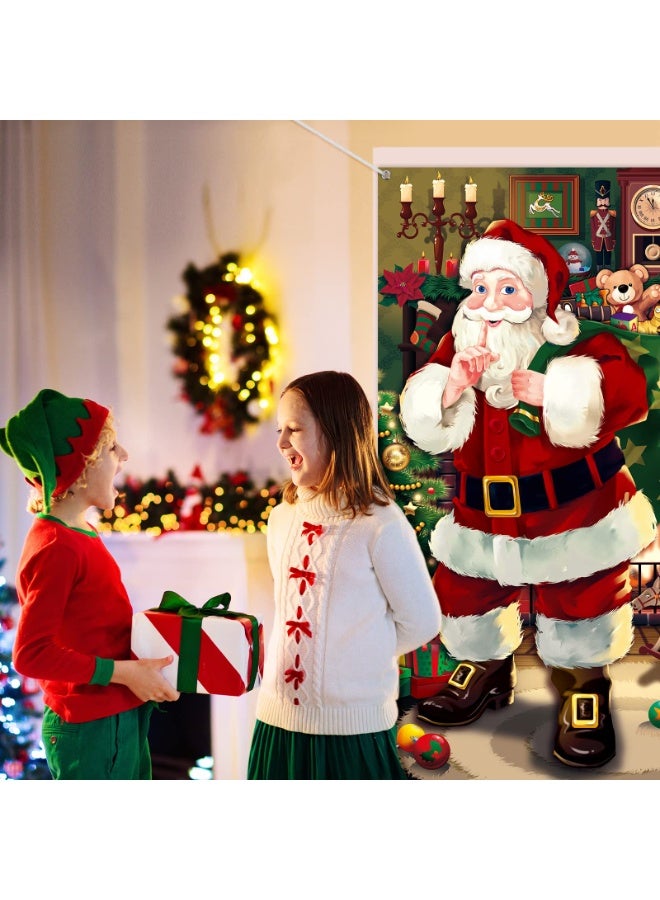 Chielor Christmas Door Cover Decoration Christmas Santa Claus Door Cover Xmas Door Hanging Banner Christmas Santa Background Banner for Home Front Door Holiday Christmas Decoration - Image 5