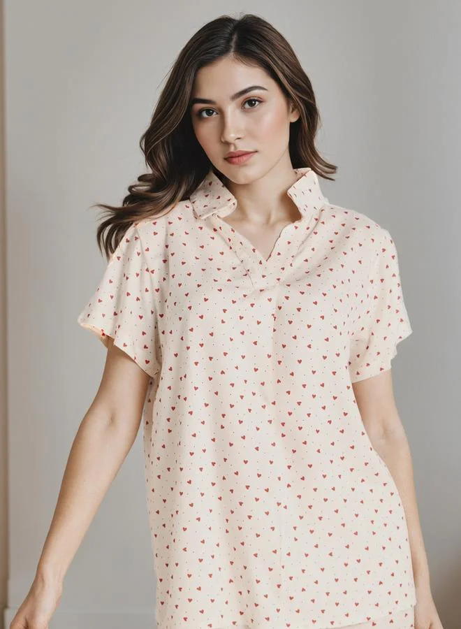 سبلاش فيڤ طقم بيجاما قميص بأزرار وسروال فيسكوز