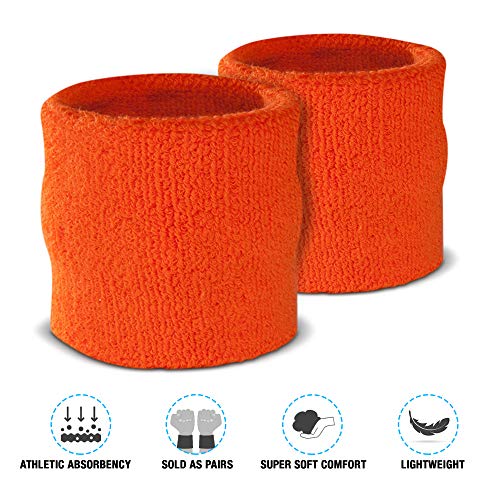 Suddora Sweatbands Set, Moisture Wicking 2 Wristbands and 1 Headband, Breathable Terry Cloth Athletic Bands for Basketball, Tennis, Yoga, Gym, Sweat Bands for Costumes and Cosplay, Orange - Image 5