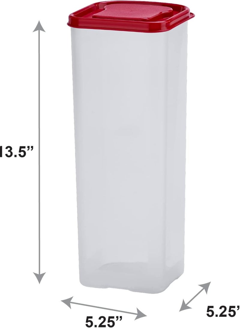 Bread Box, Bread Container & Bread Storage for Kitchen Counter, Large Bread Box , BPA-Free Plastic, Bread Storage Container with Airtight Lid, Fresh Bread Saver & Dispenser for Baked Goods, Sliced Bread Keeper, Airtight Bread Box, Sandwich Bread Holder, Bread Saver & Bread Keeper, Bread Bin & Breadbox Countertop Storage, Red Lid, (Pack of 1) - Image 4