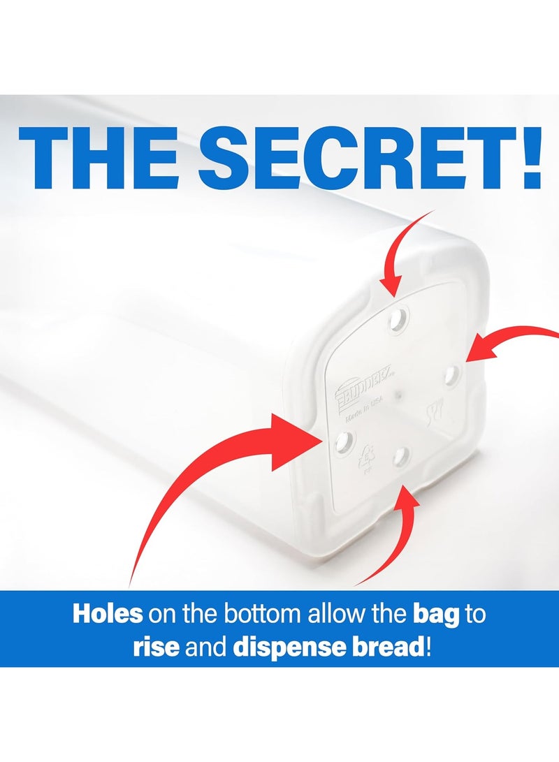 Bread Box, Bread Container & Bread Storage for Kitchen Counter, Large Bread Box , BPA-Free Plastic, Bread Storage Container with Airtight Lid, Fresh Bread Saver & Dispenser for Baked Goods, Sliced Bread Keeper, Airtight Bread Box, Sandwich Bread Holder, Bread Saver & Bread Keeper, Bread Bin & Breadbox Countertop Storage, Red Lid, (Pack of 1) - Image 5