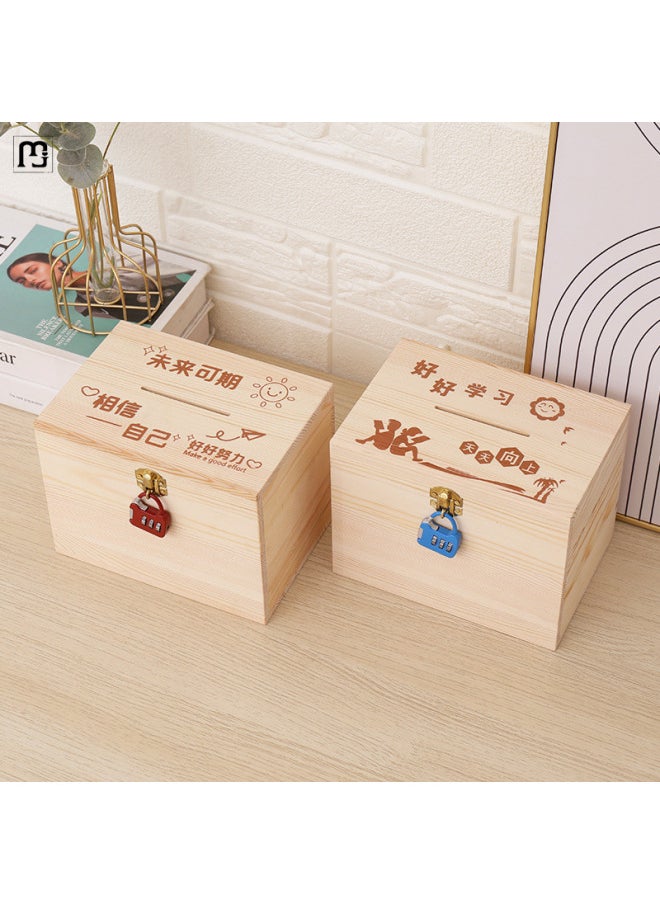 With Lock Piggy Bank Children Can Open Password Lock Piggy Bank Boy Piggy Bank Internet-famous Creative Piggy Bank Ze Wang-Color:What You Save Is Not Money But Happiness [send Padlock]
