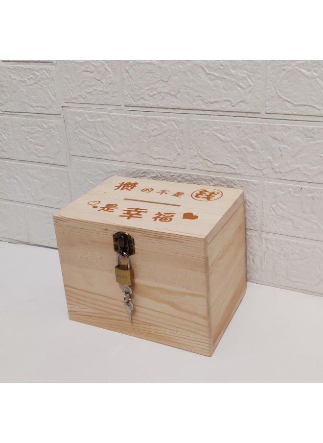 With Lock Piggy Bank Children Can Open Password Lock Piggy Bank Boy Piggy Bank Internet-famous Creative Piggy Bank Ze Wang-Color:What You Save Is Not Money But Happiness [send Padlock]