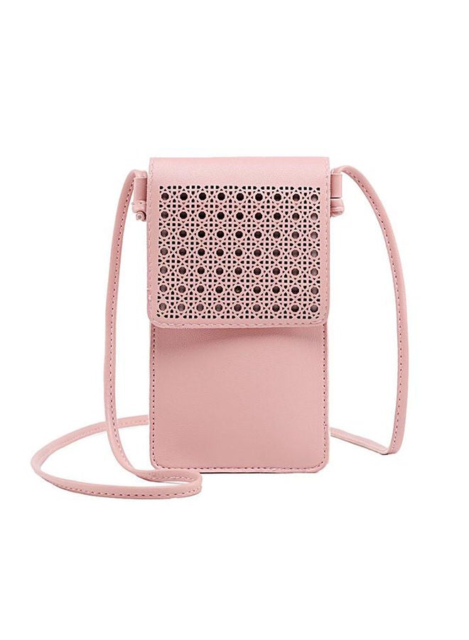 Loquat Hollow Out Design Mobile Phone Bag Pink - Image 1