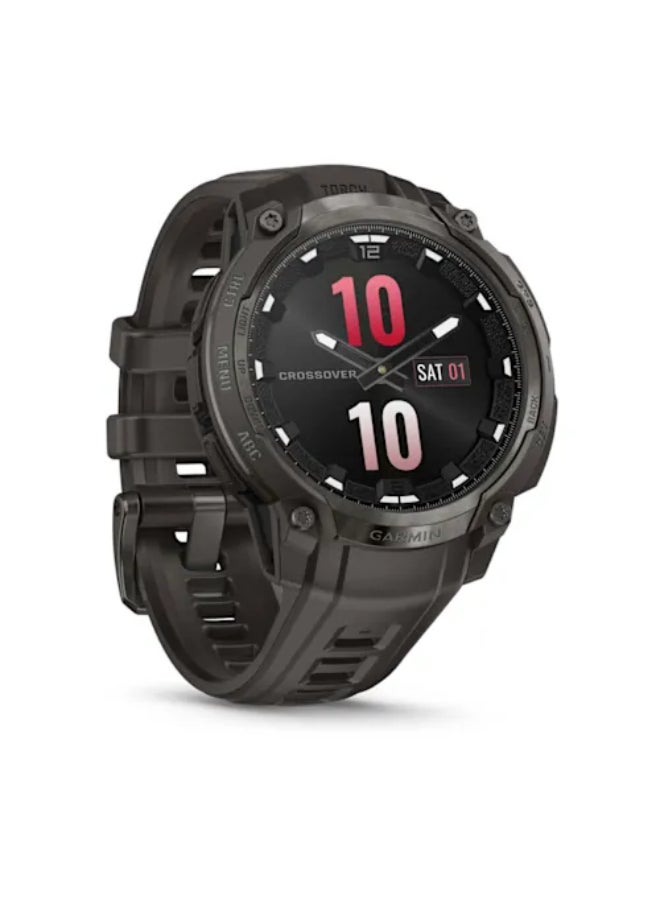 Garmin Instinct Crossover AMOLED, Rugged Hybrid GPS Smartwatch with Analog Watch Hands and Bright AMOLED Display, Charcoal with Charcoal Silicone Band Charcoal - Image 2