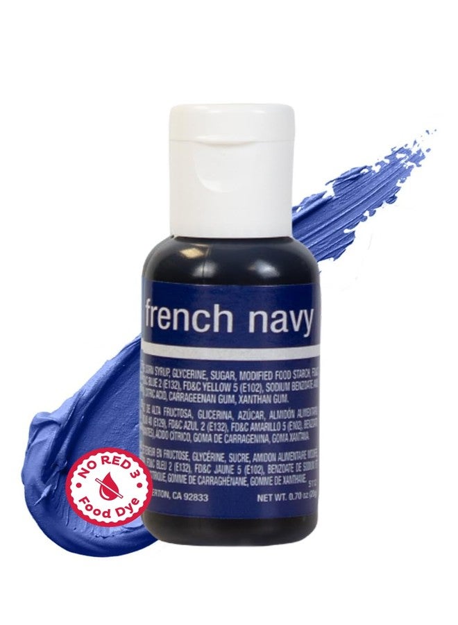 Chefmaster Liqua-Gel® Food Coloring | French Navy | Red 3-Free | Professional Baking & Decorating | Fade-Resistant | Made in USA | 0.70 oz - Image 1