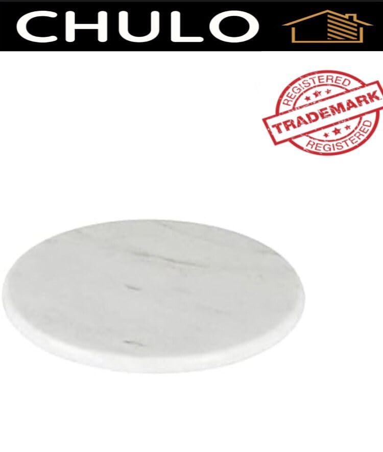 CHULO White CHKLA for Kitchen White Marble Roti MakerWhite Marble Chakla 9 Inch Diameter White Marble Chakla - Image 4