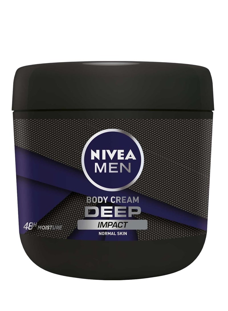 Nivea كريم الجسم للرجال من بايرسدورف نيفيا تأثير عميق للبشرة العادية 13.5 أونصة 48 ساعة ترطيب - Image 1
