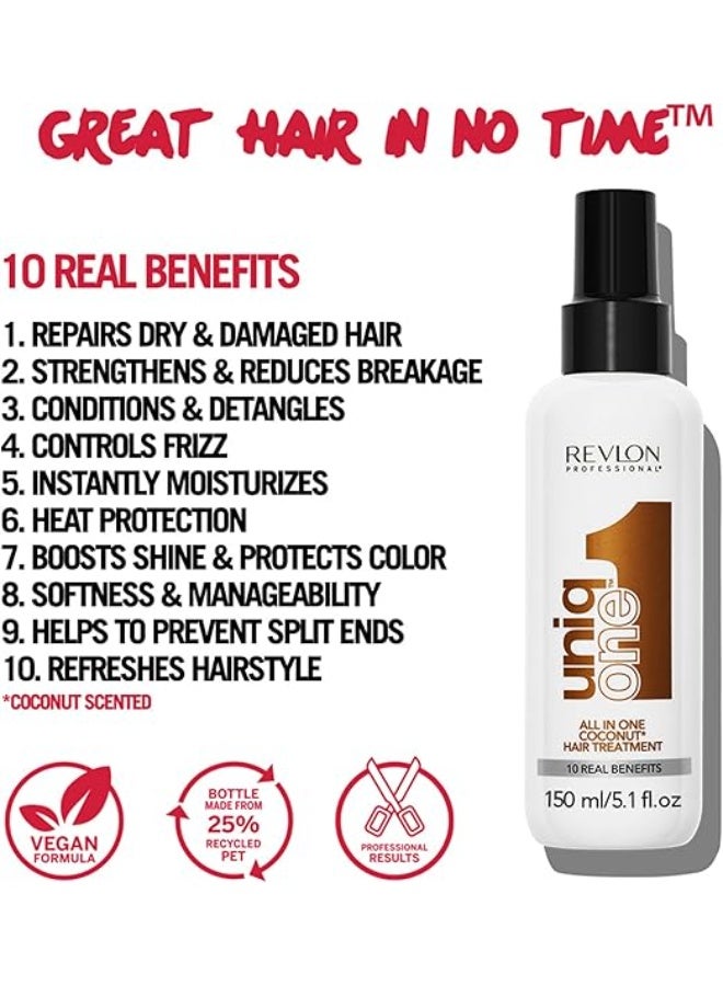 ريفلون يونيك ون بخاخ إصلاح الشعر بجوز الهند الكل في واحد 150 مل - Image 2