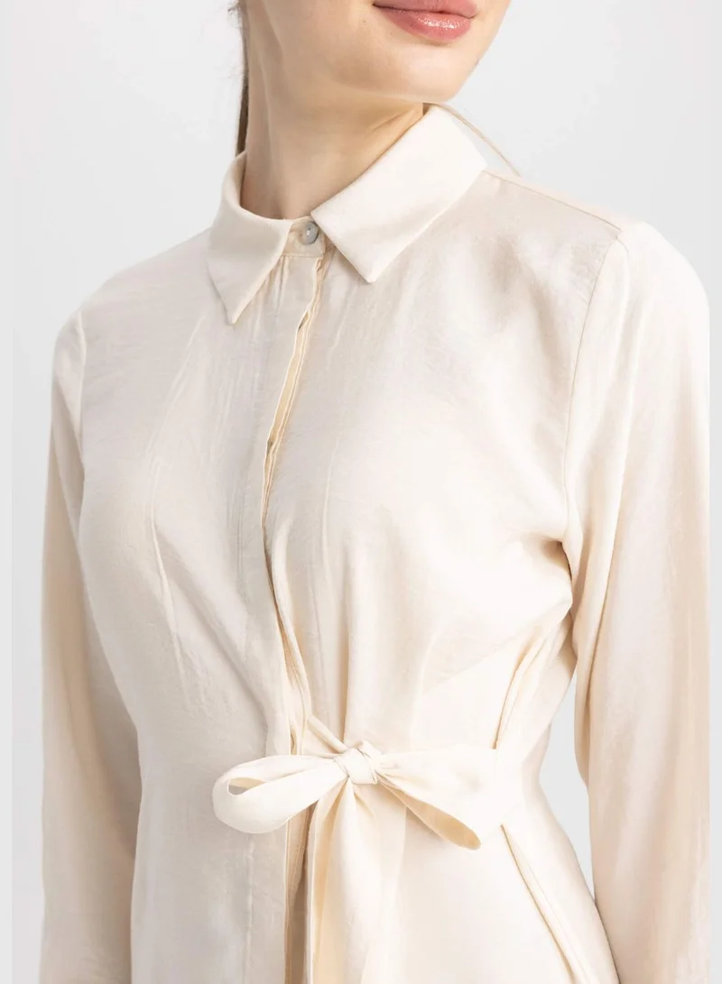 DeFacto Woman Shirt Neck Woven Long Sleeve Tunic