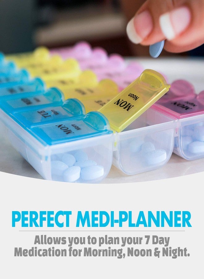 MEDca Weekly Pill Organizer - (Pack of 2) 21 Day Pill Planners for Pills Vitamins & Medication, Pill Box 3 Times-a-Day Medication Reminder Boxes, Easy to Read & Travel Friendly - Image 5