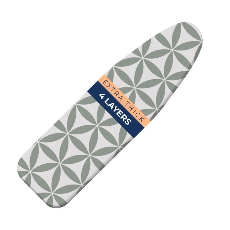 happhom Ironing Board Cover and Pad Extra Thick Heavy Duty Padded 4 Layers Non Stick Scorch and Stain Resistant 15x54 and 3 Fasteners Elastic Edge with Bonus Protective Scorch Mesh Cloth 
