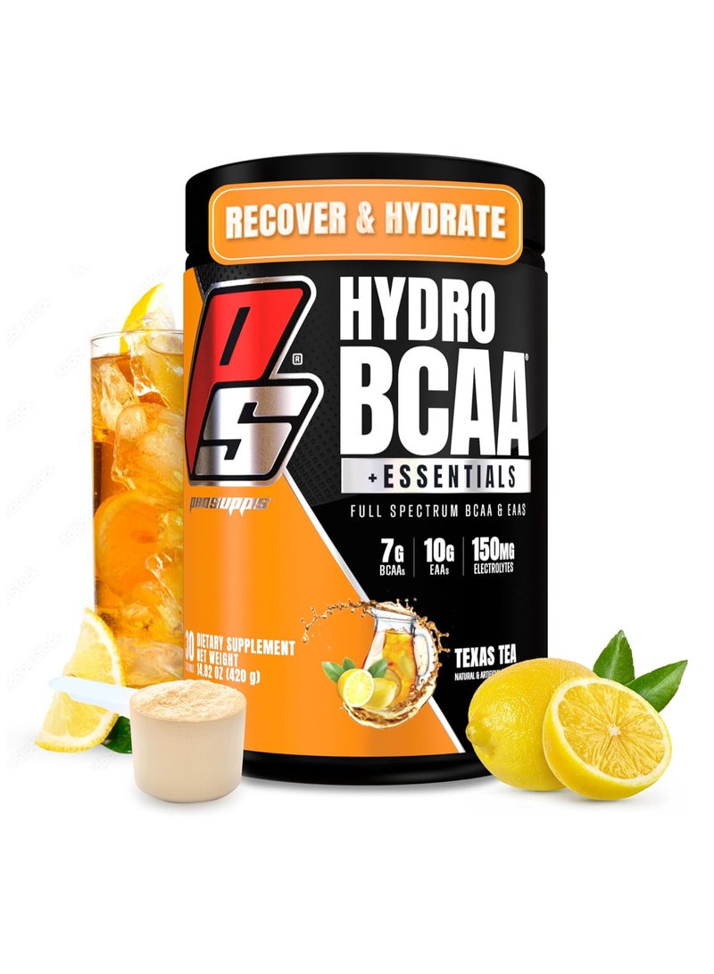 PROSUPPS Hydro BCAA Plus Essentials 30 Serving Texas Tea - Image 1