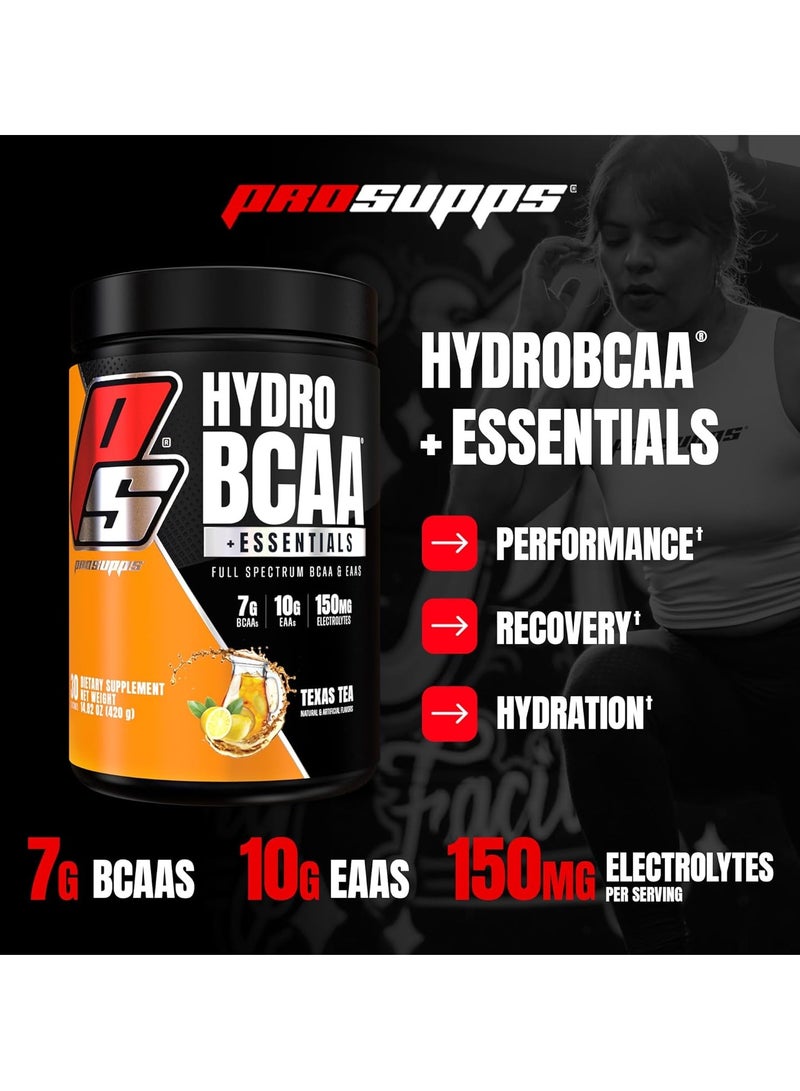 PROSUPPS Hydro BCAA Plus Essentials 30 Serving Texas Tea - Image 2