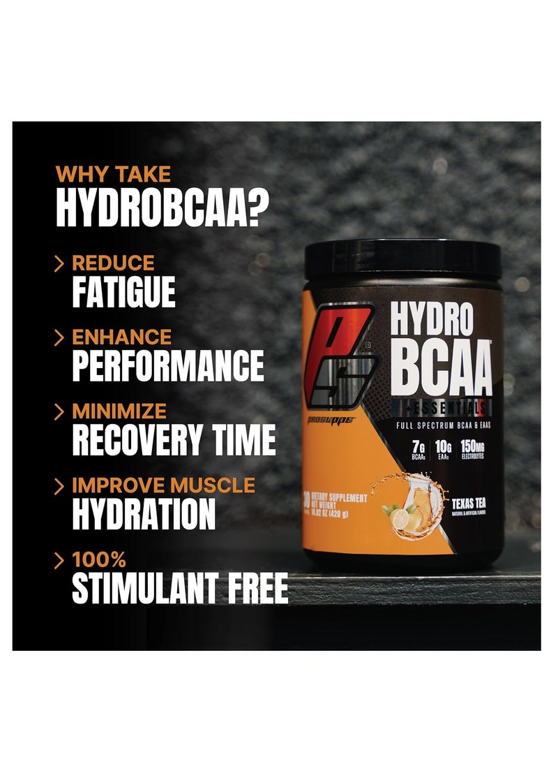 PROSUPPS Hydro BCAA Plus Essentials 30 Serving Texas Tea - Image 4