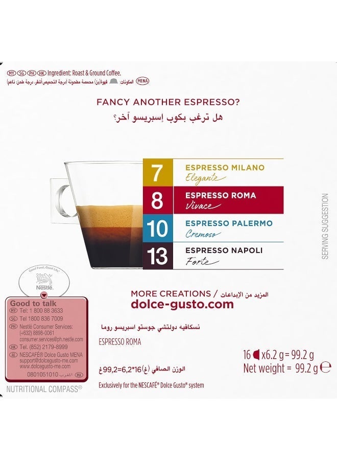 Nescafe Dolce Gusto Espresso Roma 16 Capsules 99.2grams Single - Image 3