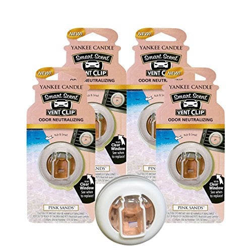 YANKEE CANDLE مشبك تهوية رائحة ذكية من يانكي كاندل رمال وردية - عبوة من 4 - Image 1