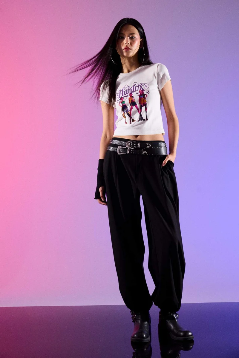 DeFacto Kpop - Demon Hunters Fitted Ribbed T-Shirt