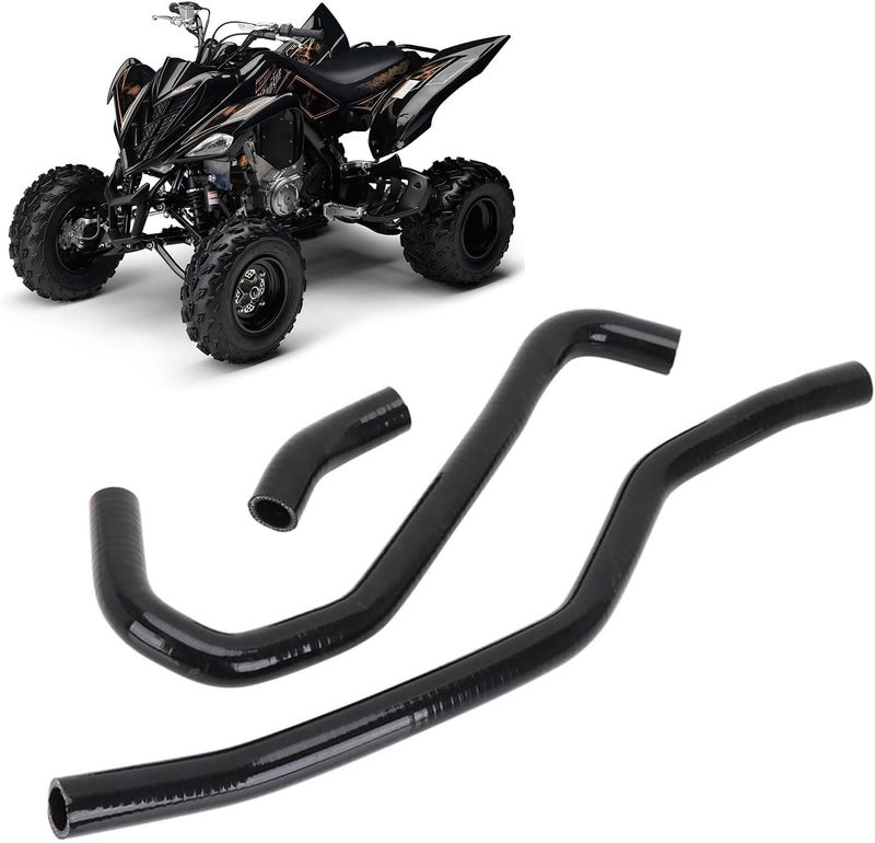 Wacece ATV Radiator Coolant Hoses Silicone for Raptor 700 700R YFM 700 2006-2024 Black - Image 1