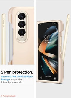 Spigen Thin Fit P Samsung Galaxy Z Fold 4 Case Cover with S Pen Holder (S-Pen Not Included) - Pearled Ivory  - Image 4