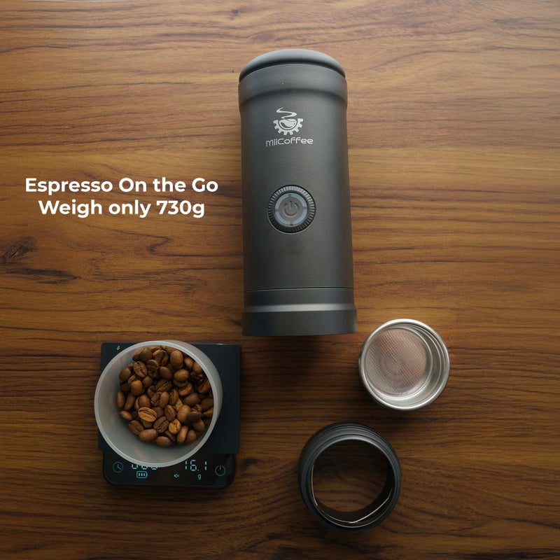MiiCoffee Eon Portable Espresso Machine, Travel Coffee Maker with Self-Heating and USB-C Charging (Grey) - Image 4