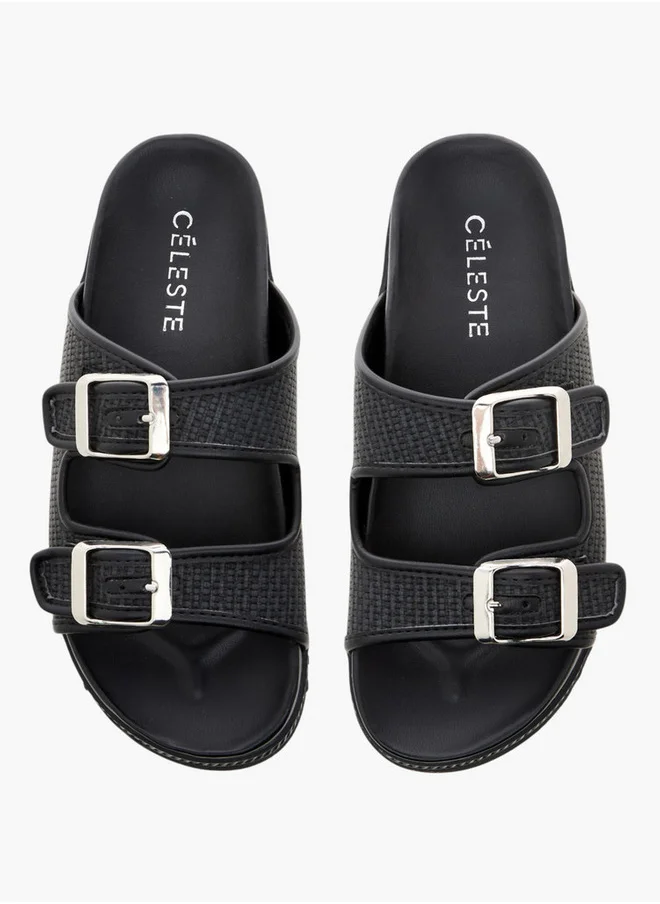 سيليست Women's Buckle Accent Slip-On Sandals