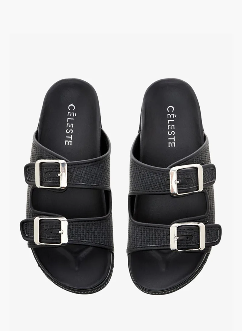 Celeste Women's Buckle Accent Slip-On Sandals