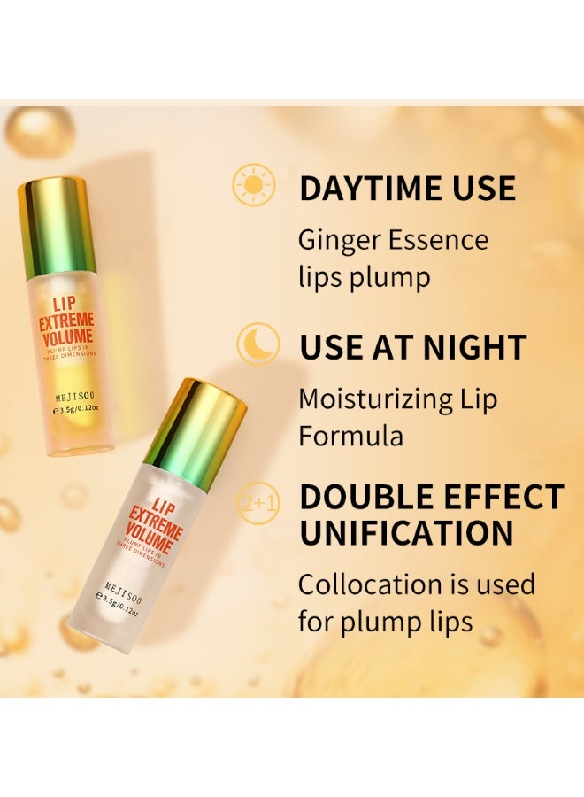 ميجيسو Day and Night Dual-bottle Lip Plumping Serum Set,Enhances Lip Contour and Provides Hydration. - Image 3