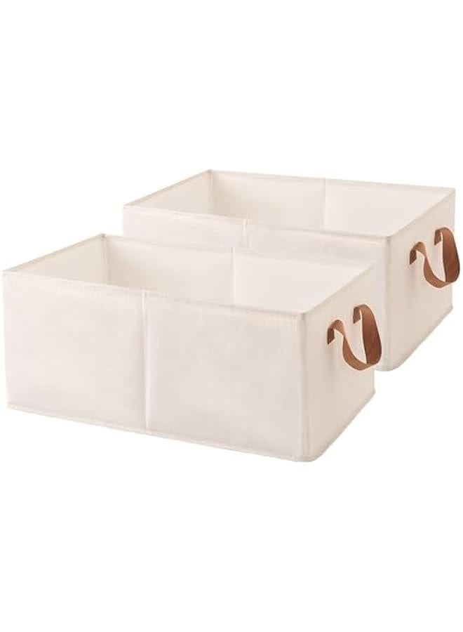 MIXDE 2 Pack Clothes Storage Boxes Wardrobe organizer box,With handle foldable Used for organizing and storing clothing toys and books - Image 1