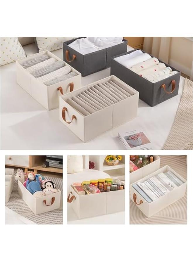 MIXDE 2 Pack Clothes Storage Boxes Wardrobe organizer box,With handle foldable Used for organizing and storing clothing toys and books - Image 5