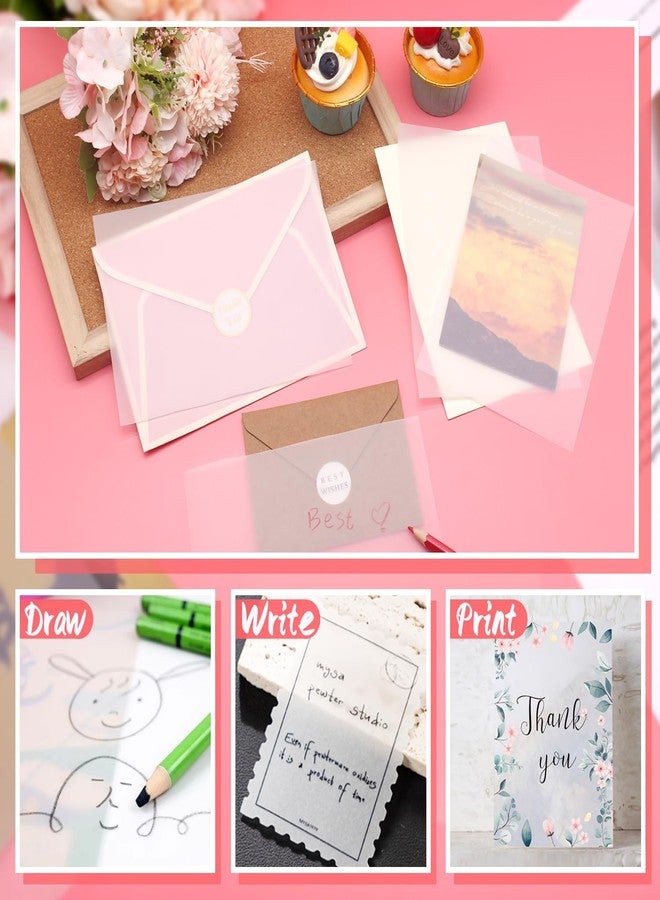 Benvo Vellum Paper Sheets 150-Pack, Printable & Traceable for Elegant Wedding Invitations, Photo Overlays, DIY Party Invites & Crafts Drawing(Translucent, 5 x 7 Inch) - Image 3
