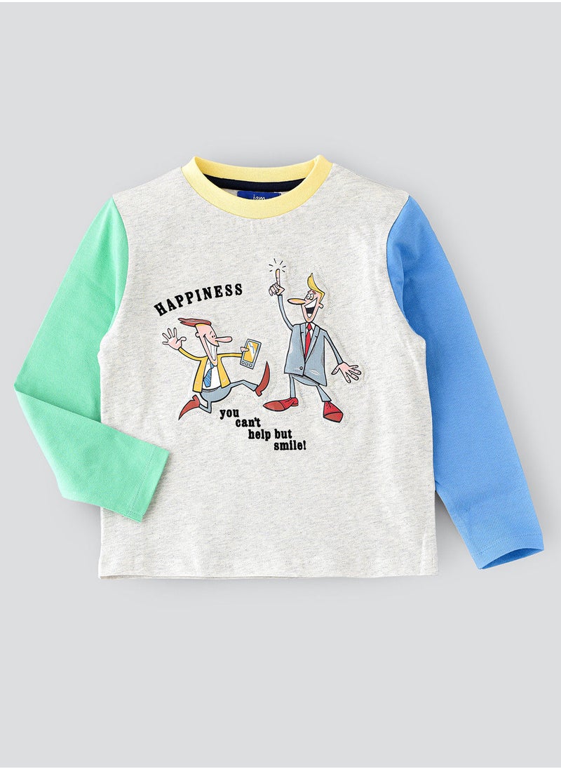 JAM Knit f/slv  t-shirt with print at front  - Image 1