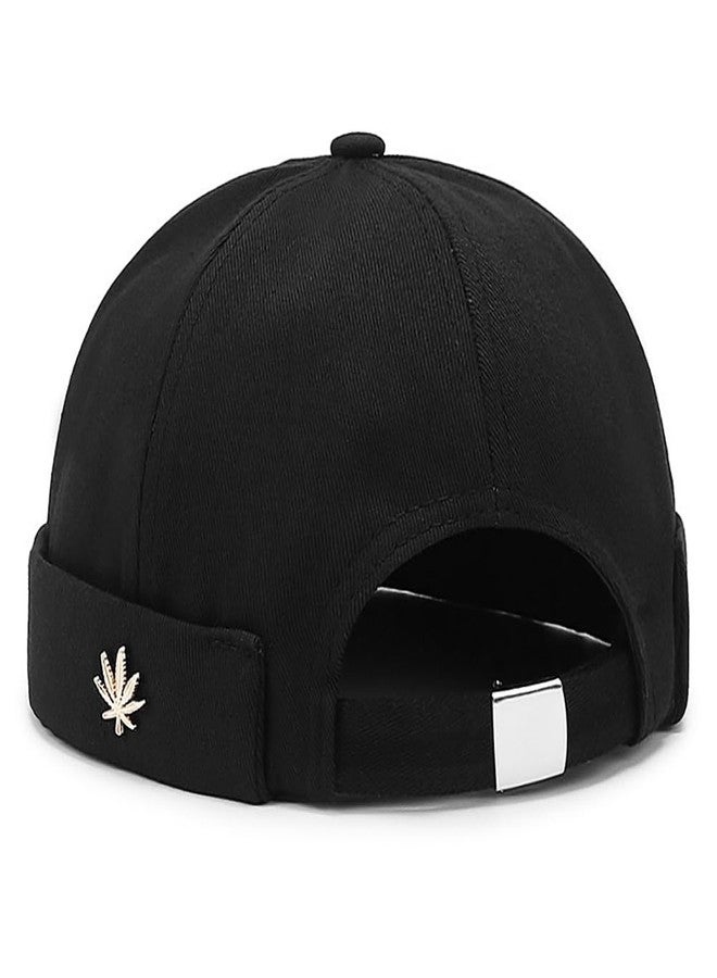 PTDTSHOU Brimless Hats for Men Women Buckle Docker Cap Adjustable Beanie Skullcap Black - Image 4