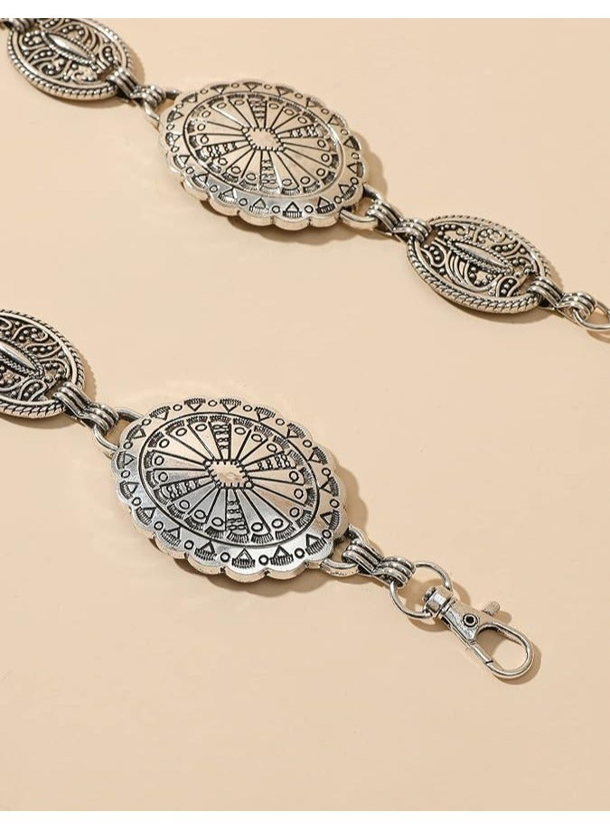 Fanski Western Metal Concho Belt For Women ,Chain Belts For Dresses Jeans Outfit - Image 3