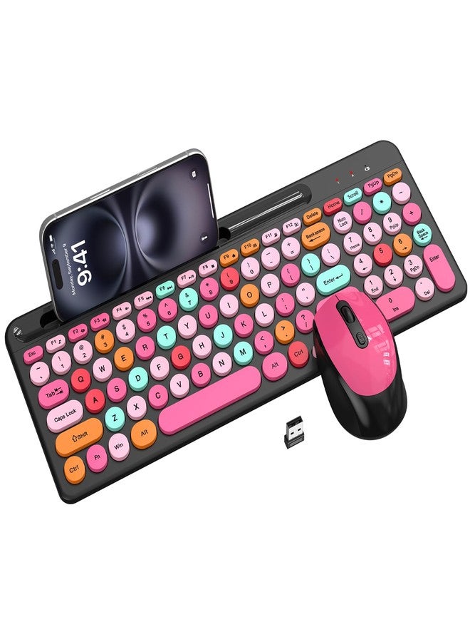 EDJO Round Keycaps Wireless Keyboard and Mouse Black - Image 1