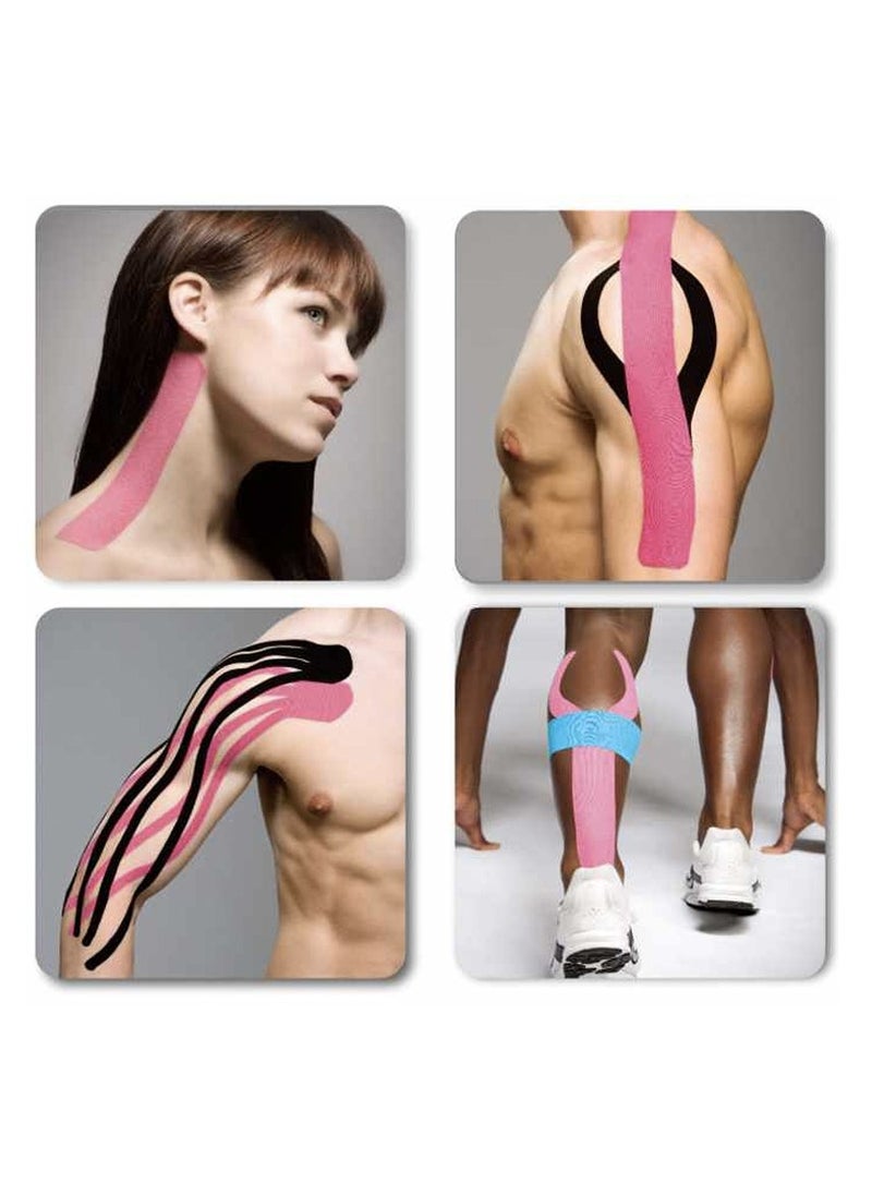 Kinesiology Pack of Muscle Pain Relief Tape Waterproof Breathable Kinesiology Tape, Athletic Elastic Kneepad Muscle Pain Relief Knee Taping for Gym, Fitness Running, Tennis, Swimming Football  - Image 3