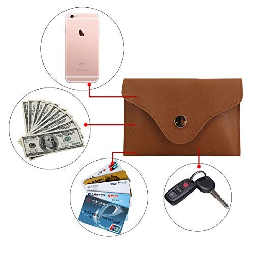 Lobagve Women Mini Envelope Flap Faux Leather Fanny Pack Waist Bag Handbag Clutch Cell Phone Pouch - Image 2