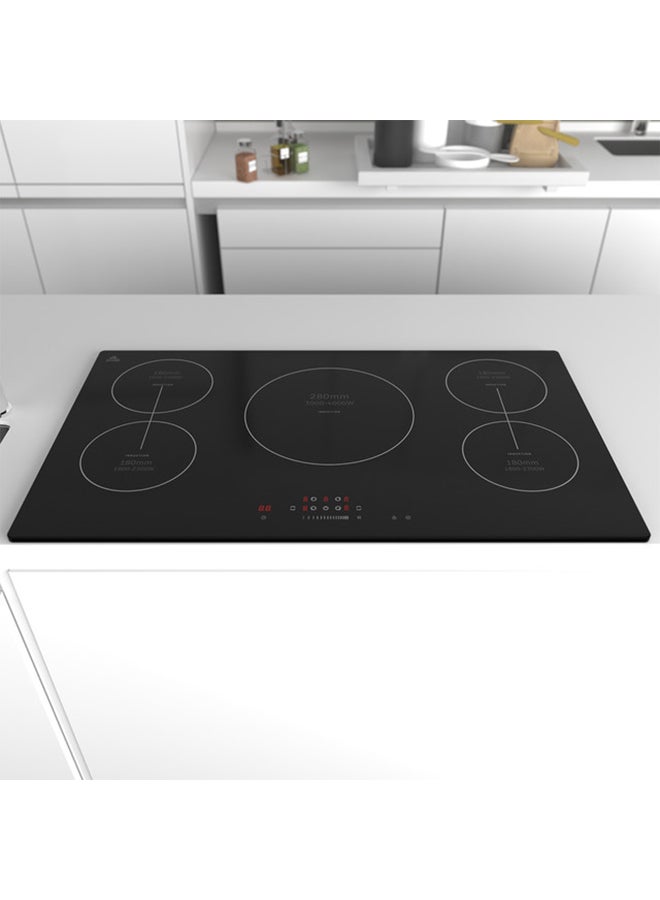 evvoli Bulit-In Induction Hob 5 Burners Soft Touch Control With 9 Stage Power Setting And Saftey Switch 9400 W EVBI-IH905B Black - Image 2