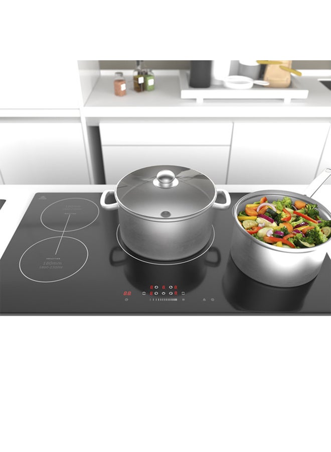 evvoli Bulit-In Induction Hob 5 Burners Soft Touch Control With 9 Stage Power Setting And Saftey Switch 9400 W EVBI-IH905B Black - Image 5
