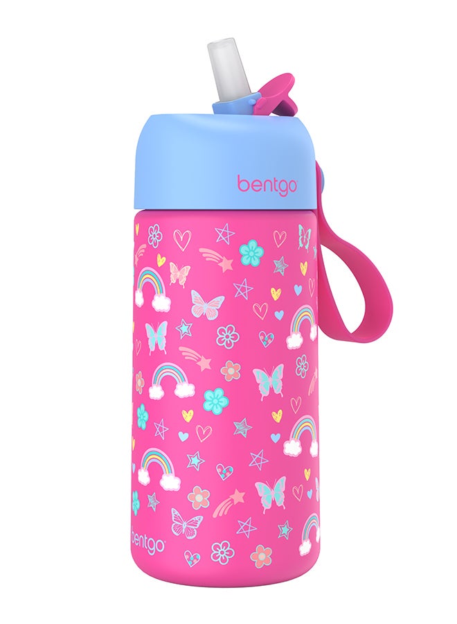 Bentgo Stainless Steel Insulated Watter Bottle 413 Ml - Rainbow And Butterflies  - Image 1