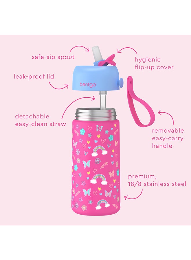 Bentgo Stainless Steel Insulated Watter Bottle 413 Ml - Rainbow And Butterflies  - Image 3