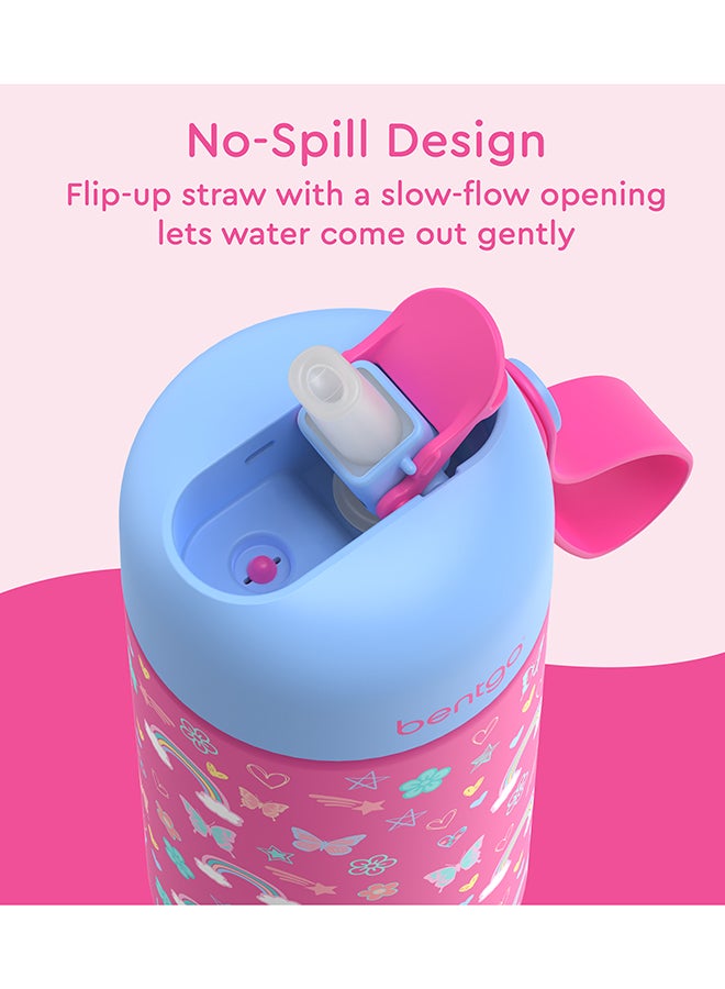 Bentgo Stainless Steel Insulated Watter Bottle 413 Ml - Rainbow And Butterflies  - Image 5