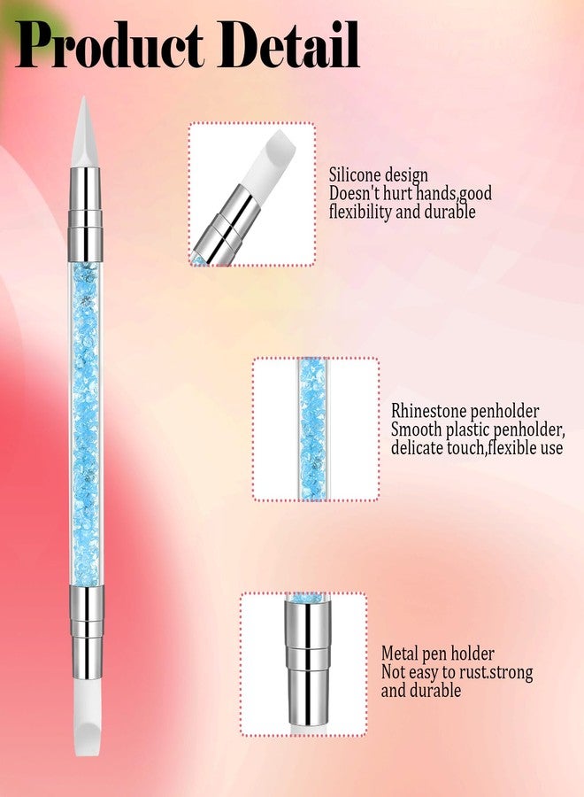oruola أورولا 16 قطعة فرشاة أظافر سيليكون، أدوات أظافر سيليكون مزدوجة الطرف، مطبق سيليكون كروم للأظافر مع مقبض ماسي ملون، أداة أظافر مطاطية لتصميم تأثير رسم النقش على الأظافر. - Image 4
